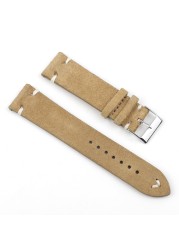 High Quality Suede Leather Antique Watch Straps Blue Watchbands Replacement Strap For Watch Accessories 18mm 20mm 22mm 24mm