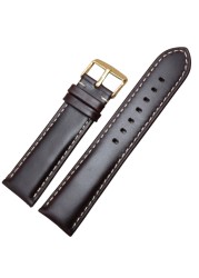 اليدوية جلد طبيعي Watchbands الرجال النساء سوار 18 19 20 21 22 24 مللي متر ساعة أثرية الفرقة حزام المتضمن الفضة مصقول مشبك