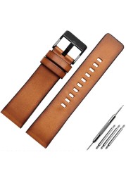 Genuine leather bracelet for diesel DZ7406 DZ7408 DZ4476 DZ4343 watch strap brown watchband 22mm 24 26mm retro wrist band