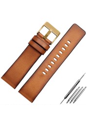 Genuine leather bracelet for diesel DZ7406 DZ7408 DZ4476 DZ4343 watch strap brown watchband 22mm 24 26mm retro wrist band