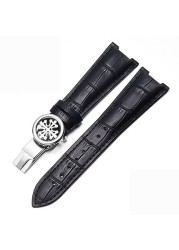 Leather watch band for Patek Philippe 5711 5712G Nautilus for watches men and women special prong wristband 25mm