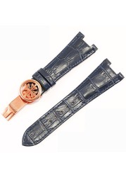 Leather watch band for Patek Philippe 5711 5712G Nautilus for watches men and women special prong wristband 25mm