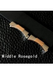 20mm 21mm Silver Black Gold Rose Gold Solid Curved Link End Endlink Only for Daytona Watch Band Rubber Leather