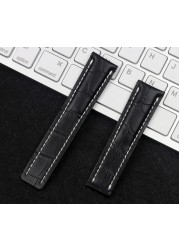 Genuine Real Leather Watch Band Watchband For Breitling Strap For Bentley World Avenger Bentley Strap 20mm 22mm 24mm Logo