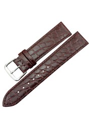 MAIKES Watch Accessories Genuine Leather Watch Strap Crocodile Pattern Wrist Band Soft Watches 12mm-20mm Black Bracelets