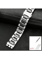 For Swatch Solid Core Metal Bracelet Concave Convex Watch Chain YCS YAS YGS Iron Men and Women Steel Ceramic Watchband