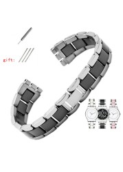 For Swatch Solid Core Metal Bracelet Concave Convex Watch Chain YCS YAS YGS Iron Men and Women Steel Ceramic Watchband