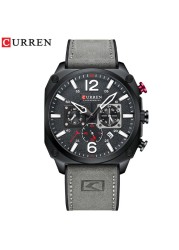 CURREN New 8398 Men's Watch Fashion Waterproof Male Multifunction Chronograph Leather Watch Six Needle Calendar Quartz Watches