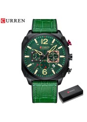 CURREN New 8398 Men's Watch Fashion Waterproof Male Multifunction Chronograph Leather Watch Six Needle Calendar Quartz Watches