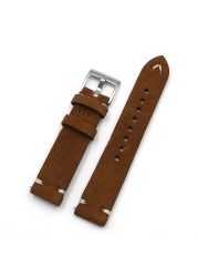 Suede Leather Watch Band18mm 20mm 22mm 24mm Quick Release Strap Replacement Watchband Vintage for Men Women Brown