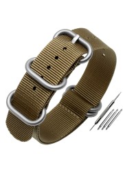 For NATO Zulu strap wholesale 18 color heavy duty nylon watchband 18mm 20mm 22mm 24mm rainbow stripe canvas replacement bracelet