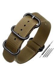 For NATO Zulu strap wholesale 18 color heavy duty nylon watchband 18mm 20mm 22mm 24mm rainbow stripe canvas replacement bracelet