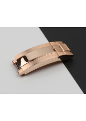 9mm stainless steel buckle silver rose gold black for role buckle oyster lock for Daytona Submarine GMT role easy adjust clasp