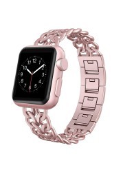 Stainless Steel Strap for Apple Watch 7 SE 6 5 4 Band 40mm 41 45 44mm Band Metal Connect Bracelet Strap for iwatch Series 3 38 42mm