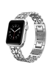 Stainless Steel Strap for Apple Watch 7 SE 6 5 4 Band 40mm 41 45 44mm Band Metal Connect Bracelet Strap for iwatch Series 3 38 42mm