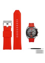 High quality silicone rubber watch band suitable for diesel dz4318/4323/4283/7315/4427 men waterproof soft big strap 24mm26mm