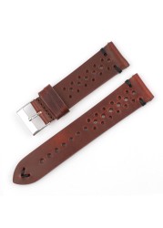 Onthelevel Leather Watch Strap 18mm 20mm 22mm 24mm Durable Coffee Brown Color Watch Band Quick Release Watch Straps Replacement