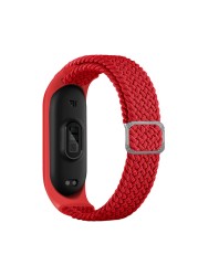 ZHIX مطاطا قابل للتعديل النايلون مضفر سوار ل Mi الفرقة 6 حزام Miband 4 3 correa معصمه ل شاومي Mi الفرقة 5 حزام