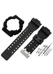 Soft Silicone Rubber Strap For Men And Women Shiny Bracelet Replacement Strap For G Shock GD GA GLS-100 110 120 Resin Watch