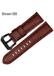 MAIKES Quality Genuine Leather Watch Strap 22mm 24mm 26mm Fashion Blue Watch Accessories Watchband for Panerai Watch Band