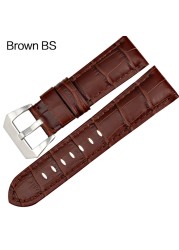 MAIKES Quality Genuine Leather Watch Strap 22mm 24mm 26mm Fashion Blue Watch Accessories Watchband for Panerai Watch Band