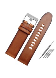 Genuine Leather Watchband for Diesel Watch Strap DZ4476/4482 DZ7408 7406 4318 Strap 22 24 26 28mm Big Size Men Wrist Watch Band