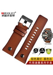 Genuine Leather Watchband for Diesel Watch Strap DZ4476/4482 DZ7408 7406 4318 Strap 22 24 26 28mm Big Size Men Wrist Watch Band