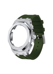 GA2100 GA2110 Casioak Metal Case with Rubber Strap Watch Crown with Screw Tools Adjustment Accessories