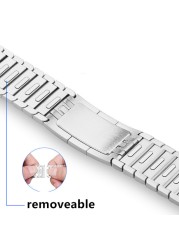 Link Bracelet for Apple Watch Series 7 45mm 41mm Stainless Steel Bracelet Wristband for iWatch 6 5 4 SE 3 44mm 40mm 42mm 38mm