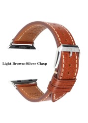 Top Quality Leather Band for Apple Watch 45mm 41mm 44mm 40mm 42mm 38mm Series 7 6 SE 5 4 3 Bracelet iWatch Accessories Strap