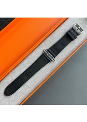 Kebitt High Quality Swift or Barenia Leather Single Round Smart Watch Strap for Apple Watch 7 6 Se 5 4 3 Strap 40mm 44mm 41mm 45mm