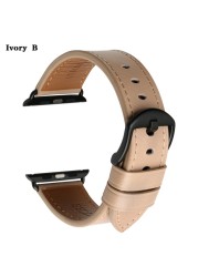 MAIKES Watch Accessories Leather Apple Watch Band 45mm 44mm 41mm 38mm for iWatch Bands Series 7 6 5 4 Watch Strap