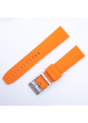 Silicone Watches Rubber Soft Band 20mm 22mm 24mm Watchband for Breitling Strap navitimer Avenger Superocean Logo Strap