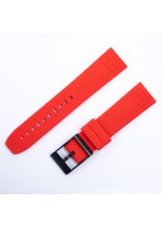 Silicone Watches Rubber Soft Band 20mm 22mm 24mm Watchband for Breitling Strap navitimer Avenger Superocean Logo Strap