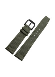 20mm 21mm 22mm Nylon Canvas Fabric Watch Band For IWC Pilot Neurological Time Zone Top Gun Strap Green Black Watch Straps Straps