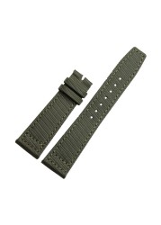 20mm 21mm 22mm Nylon Canvas Fabric Watch Band For IWC Pilot Neurological Time Zone Top Gun Strap Green Black Watch Straps Straps