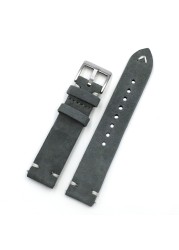 Suede Suede Watch Strap 18mm 20mm 22mm 24mm Handmade Leather Watchband Replacement Tan Gray Beige Color for Men Women Watches