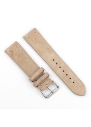 Suede Suede Watch Strap 18mm 20mm 22mm 24mm Handmade Leather Watchband Replacement Tan Gray Beige Color for Men Women Watches