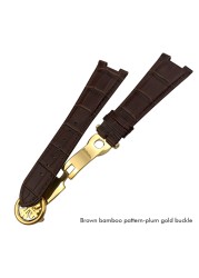 25mm Prong Shape Leather Watch Strap Black Blue Brown Watch Band For Patek Philippe Nautilus Men's Bracelets