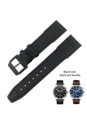 20mm 21mm 22mm High Quality Cowhide Genuine Leather Watchband Suitable for IWC Pilot Mark 18 Soft Brown Watch Strap Tang Clasp