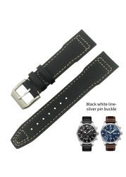 20mm 21mm 22mm High Quality Cowhide Genuine Leather Watchband Suitable for IWC Pilot Mark 18 Soft Brown Watch Strap Tang Clasp