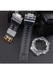 الاكسسوارات ووتش 16 مللي متر الراتنج الشريط ل كاسيو G-SHOCK GA-700-710-735 ووتش شفافة حزام الرجال و مللي الرياضة ووتش حالة