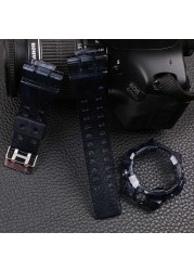 الاكسسوارات ووتش 16 مللي متر الراتنج الشريط ل كاسيو G-SHOCK GA-700-710-735 ووتش شفافة حزام الرجال و مللي الرياضة ووتش حالة