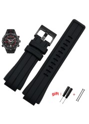 High Quantity Rubber Watchband For Timex WATCHT2N720 T2N721 TW2T76300 Black Waterproof Silicone Sport Strap 28*16mm