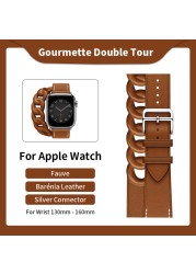 Kebitt High Quality Genuine Leather Single Round iWatch Smart Watch Strap for Apple Watch 7 6 Se 5 4 3 Strap 40mm 44mm 41mm 45mm