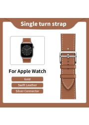 Kebitt High Quality Genuine Leather Single Round iWatch Smart Watch Strap for Apple Watch 7 6 Se 5 4 3 Strap 40mm 44mm 41mm 45mm