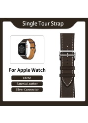 Kebitt High Quality Genuine Leather Single Round iWatch Smart Watch Strap for Apple Watch 7 6 Se 5 4 3 Strap 40mm 44mm 41mm 45mm