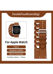 Kebitt High Quality Genuine Leather Single Round iWatch Smart Watch Strap for Apple Watch 7 6 Se 5 4 3 Strap 40mm 44mm 41mm 45mm