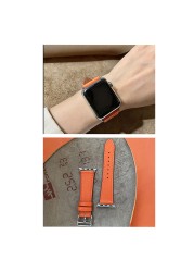 Kebitt High Quality Genuine Leather Single Round iWatch Smart Watch Strap for Apple Watch 7 6 Se 5 4 3 Strap 40mm 44mm 41mm 45mm