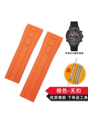 No Dust Watchband for Citizen Air Eagle Arc Mouth Rubber Watch Strap Mido Rudder M005 Waterproof Black Watch Band 23mm